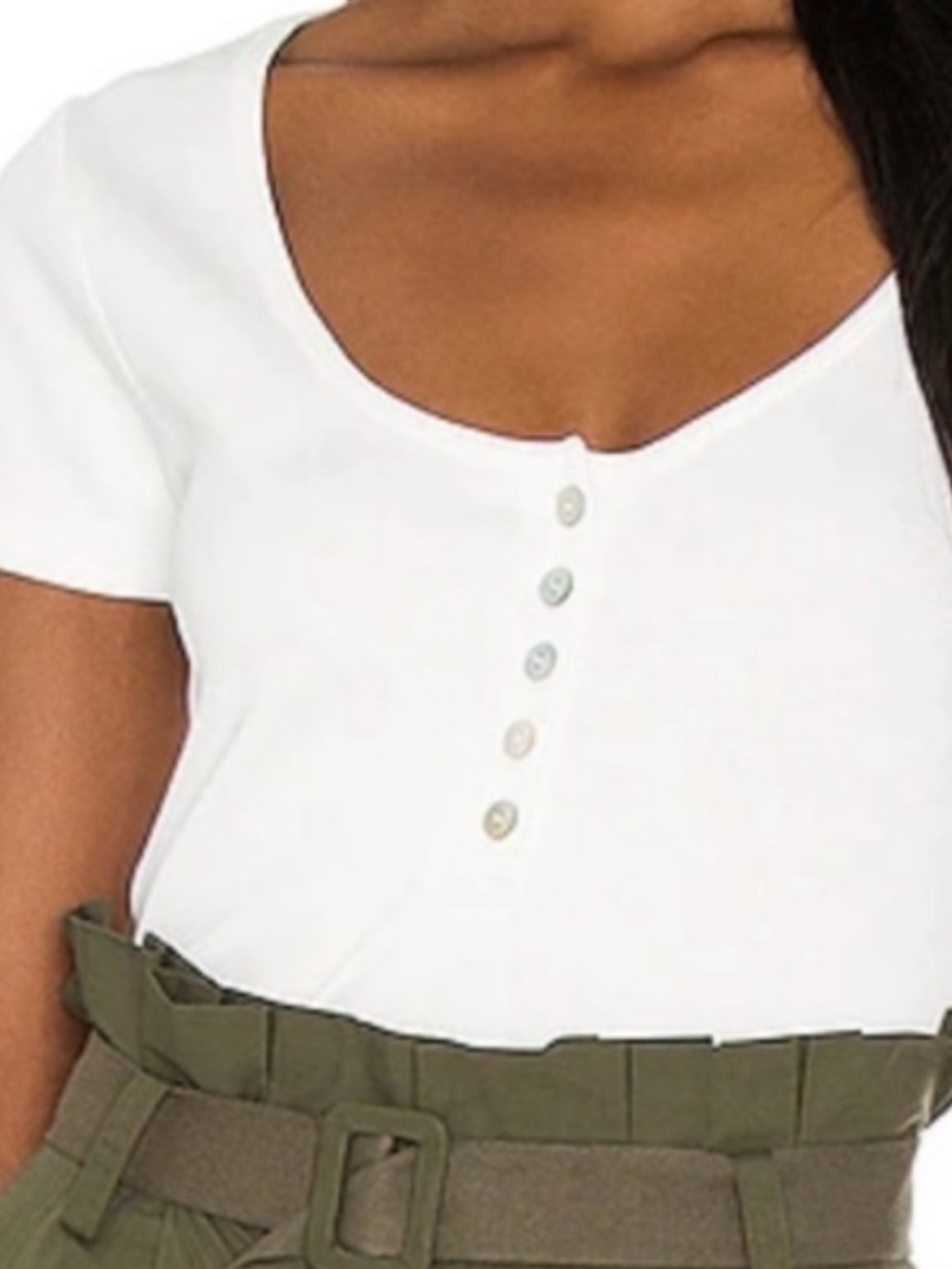 Eileen Fisher Italian linen Scoop Neck Button-Front Women's Top